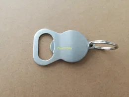 100st / mycket bärbar rostfritt stål Gourd Shaped Beer Bottle Opener Keychainöppnare för plånbok Bar Verktyg Kök Gadgets