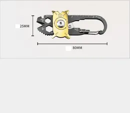 20 Em 1 de aço inoxidável chave de fenda Chave Keychain EDC bolso Multi ferramenta Outdoor Gadgets abridor de garrafas que significa governante