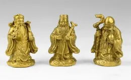 Chine collectibles décoration cuivre fu lu shou trois statues
