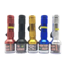 Electric Aluminum Herb Grinder with Rotary Flashlight Design for Efficient Tobacco Grinding and Smoking Pleasure