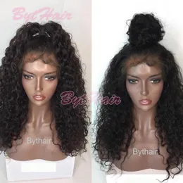 Bytheir Natural Wavy Glueless Full Lace Pärlor Vattenvåg för Kvinnor Brasiliansk Virgin Hace Lace Front Wig Pre Plocked Naturlig Hårlinje med Baby Hairs