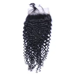 Brazilian Virgin Kinky Curly Human Remy Hair 4x4 Lace Closure Pre-Plucked With Baby Hair