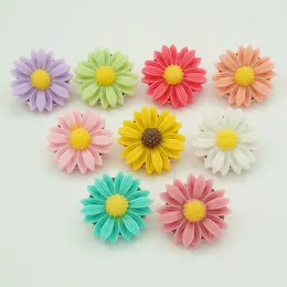 Partihandel - Nya 10st Blandade Skönhet 20mm Resin Daisy Snaps Knappar Enkel Fit DIY Snap Armband Blommor Blandat grossist NS0016