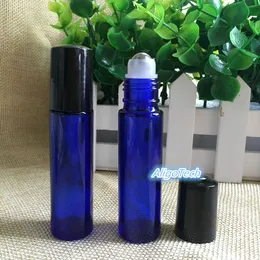 瓶の上の300個の10mlの青いガラスロール、コバルトの青いガラスローラーボトルのためのエッセンシャルオイルの使用のための化粧品包装が付いている