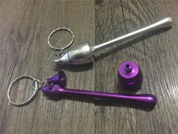 Högkvalitativ filterpatron Keychain Protabble Tobacpospoun Pipes Aluminium Metal Rökning Rör Mushroom Fashion Gift