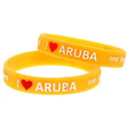 1PC I Love Aruba One Happy Island Polsino in silicone Logo in rilievo Gioielli regalo morbidi e flessibili senza genere