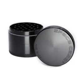 Space Case grinders 63mm Herb grinder 4 delar tobak Cursher med triangelskrapa aluminiumlegering material CNC cigarett detektor slipning