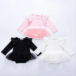 Kids Clothing Ins Lace Girls Rompers Boys Fly Sleeve Jumpsuits Toddler Fashion Onesies Newborn Princess Tutu Bodysuits Baby Clothes B3203