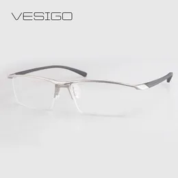 Grossist- 2016 Fashion Titanium bågfri glasögonbåge Märke Män Glasögon kostym läsglasögon P9112