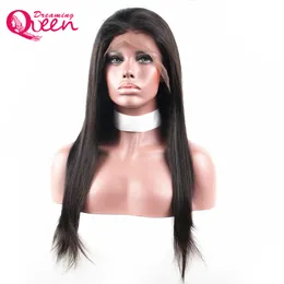브라질 스트레이트 가발 130 % 밀도 Pre Plucked 13x4 레이스 프론트 버진 인간의 머리카락 가발 블랙 여성을위한 표백 된 매듭 흑인 여성용 스위스 레이스