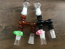 14mm / 18mm Masculino / Feminino feminino catcher catcher 90 Graus De Vidro Adaptador para bongs Tubo De Água De Vidro Borbulhador Oil Dab Vem Keck clipe prego