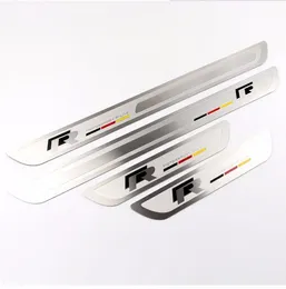 R Style thin stainless steel welcome pedal door sill strip for VW Volkswagen Magotan Bora Sagitar CC Golf Car Accessories297S