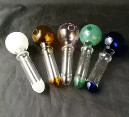 Curved Glass Oil Burners Pipes with Different Colored Balancer Water Pipe smoking pipes - color random delivery