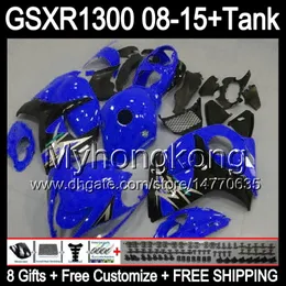 8Geschenke für Suzuki Hayabusa GSXR1300 2008 2009 2010 2011 14MY98 glänzend blau GSXR-1300 GSX R1300 GSXR 1300 2012 2013 2014 2015 schwarze Verkleidung