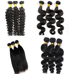 Mink Virgin Hair Extensions Human Hair Wefts 100% Unprocessed 8-34Inch Brazilian Peruvian Indian Mongolian Virgin Hair Weaves 3 4 5 Bundles