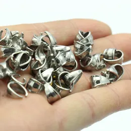 Factory Wholesale 200pcs Silver Tone Stainless Steel High Quality Connector Pendant Hook printing Pinch Bail Clip Clasp Jewelry Finding DIY