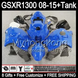 gloss blue 8gifts For SUZUKI Hayabusa GSXR1300 08 15 GSXR-1300 14MY37 GSXR 1300 GSX R1300 08 9 10 11 12 13 15 15 TOP blue Fairing Kit