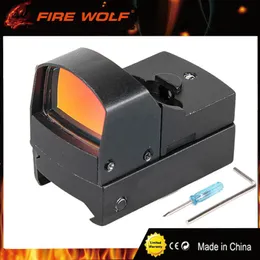 FIRE WOLF Doc 1x22 Helligkeitsempfindliches Rotpunktvisier mit Schalter für Airsoft-Outdoor-Aktivitäten, Schwarz