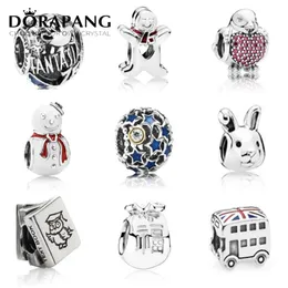 DORAPANG 2017 NEW Summer Authentic 925 Sterling Silver Beads RED & GREEN & Blue CZ Fits Snake Chain Bracelets Necklace Charms For Women Gift