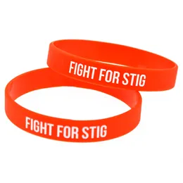 100 PZ Fight for Stig Bracciale in gomma siliconica con impresso riempito a colori Regalo di promozione rosso per adulti