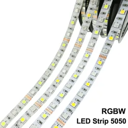 LED-remsa 5M SMD 5050 RGB + Vit / Varm Vit 300 LED Vattentät TUBE 12V DC 60LED / M GRATIS DHL