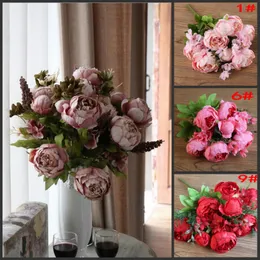 1 Strauß 8 Köpfe Vintage künstliche Pfingstrose Seidenblume Hochzeit Home Decor Hochwertige gefälschte Blumen Pfingstrose