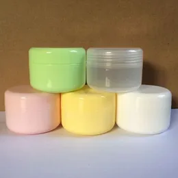 10pcs/lot Plastic Empty Contenitori for Cosmetica 100g(ml) Clear White Green Mulit Colors Cosmetic Cream Jars Box Packaging CJ14