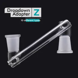 Hookahs Glass Dropdown Adapter Fit Rigoljor Clear Joint 10mm 14mm 18mm Manlig kvinnlig toppkvalitet