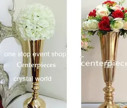 SLIVER ELLER GULD Mental Wedding Centerpiece Flower Stand Candle Holder For Wedding Table Decoration Bästa kvalitet