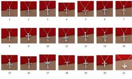 2017 neue mode frau Halskette Hochwertige beschichtung 925 Silber Kreuz Anhänger Halskette gemischte reihenfolge 21 arten 10 teile/los