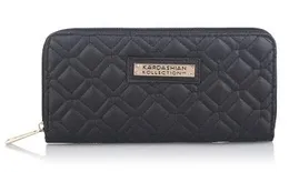 Hot Selling KK Wallet Lång Design Kvinnor Plånböcker PU Läder Kardashian Kollection Högkvalitativ Kopplingsväska Zipper Purse Handväska