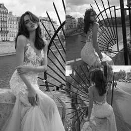 Liz Martinez Mermaid Wedding Dresses Sexy Spaghetti Backless Lace Appliqued Wedding Dress Garden Beach Bridal Gowns Custom Made