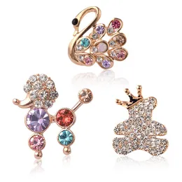 Hurtowa biżuteria biżuteria adorable zwierząt pet broszka w kształcie pinka śliczny kryształ rhinestone pudel mini bear bluzka collar clip