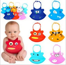 SILICONE Baby Bibs Infant Easy Washable Crumb Food Catcher Roll Infant Feeding Kid Bibs Funny Waterproof Design G332