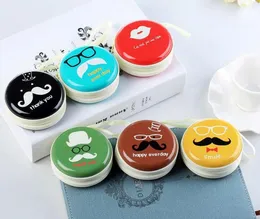 Multi-Function Beard Pattern Round Mini Coin Purse Earphone Cases children kids Zippper Wallet handbag holiday party favours christmas gift