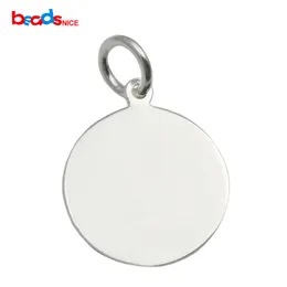 Beadsnice 925 sterling silver pendant jewelry stamping blank hand stamping tools circle charms jewelry finding ID 35633