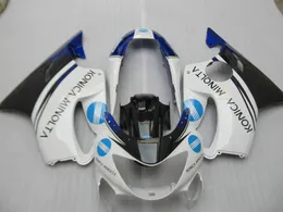 Injection molding fairing parts for Honda CBR600 F4 1999 2000 white blue fairings set CBR600F4 99 00 OT03