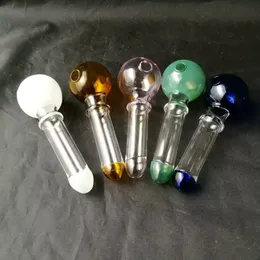 Accessori per bong in vetro con vaso corto, pipe per fumatori in vetro colorato mini multi-colori Hand Pipes Best Spoon glas