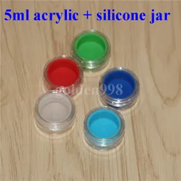 5ml non-stick acrylic box with silicone wax container food grade jar for oil or cosmetic