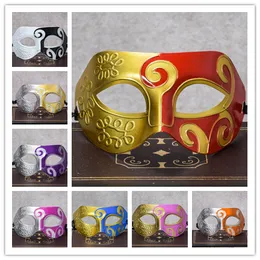 Mode Roman Mask Men's Venetian Costume Party Masks För Män Party Grekisk Evenemang Party Cosplay Dance Ball Mask