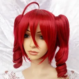 Wholesale free shipping >>2017 new Vocaloid Teto Kasane Red Cosplay WIG 2 clips ponytail