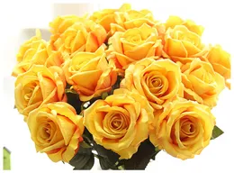 13 Kolory Vintage Sztuczne Kwiaty Rose 51 cm / 20 cal Bukiety Różowe Do Dekoracji Bukiet Ślubny Bridal