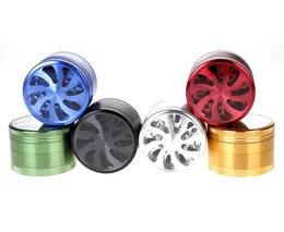 Best 4-layers 63mm Aluminum Flower Shape With Clear Window Herbal Herb Tobacco Grinder Hand Muller Smoke Cigar Magnetic Grinders Crusher