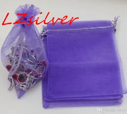 MIC 100pcs light purple With Drawstring Organza Gift Bags 7x9cm 9x11cm 10x15cm etc. Wedding Party Christmas Favor Gift Bags