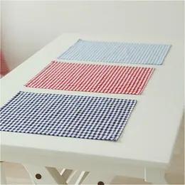 Tkaniny bawełniane Serwetki Plaid Platemat 30 * 40 cm / Home Restauracja Cafe Table Serwetka Serviette Serviette Tabela Kuchnia Ręczniki 6 sztuk