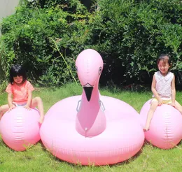 195 * 200 * 120 cm Giant Nadmuchiwane Flamingo Basen Zabawki Pływanie Pływak Swan Cute Ride-on Basen Pring Swim Pierścienia na Letnie wakacje Zabawa impreza