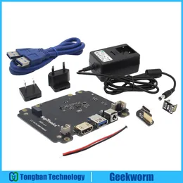 Freeshiping DC 5V 4A Strömadapter med EU / US-kontakt + X820 2,5 tum SATA HDD / SSD Storage Expansion Board Kit för Raspberry Pi 3 Modell B / 2B / B +