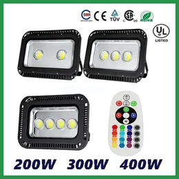 DHL Gratis AC85-265V 200W 300W 400W LED Floodlight Outdoor RGB LED Flood Light Lamp Vattentät LED Tunnel Light Lamp Street Lapms