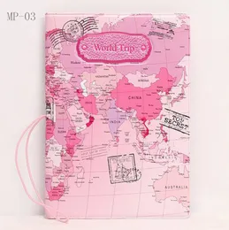 100 st kortinnehavare Världsresa Map Travel Passport Holder PVC Passport Cover Plånböcker