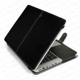 100PCS PU Läder ShocktoProf Folio Book Wallet Case Cover för Apple MacBook Air Pro 11 '' '12' 13 "15"